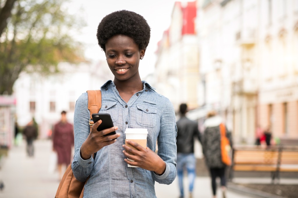 Woman checking her phone